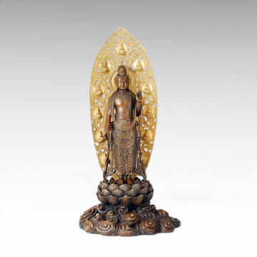 Estatua de Buda Avalokitesvara Escultura de bronce Tpfx-073